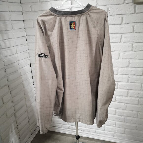 Sunice Men's Size XL V-neck Loose Fit Taupe & Grey Golf Pullover / Windbreaker - Picture 2 of 11